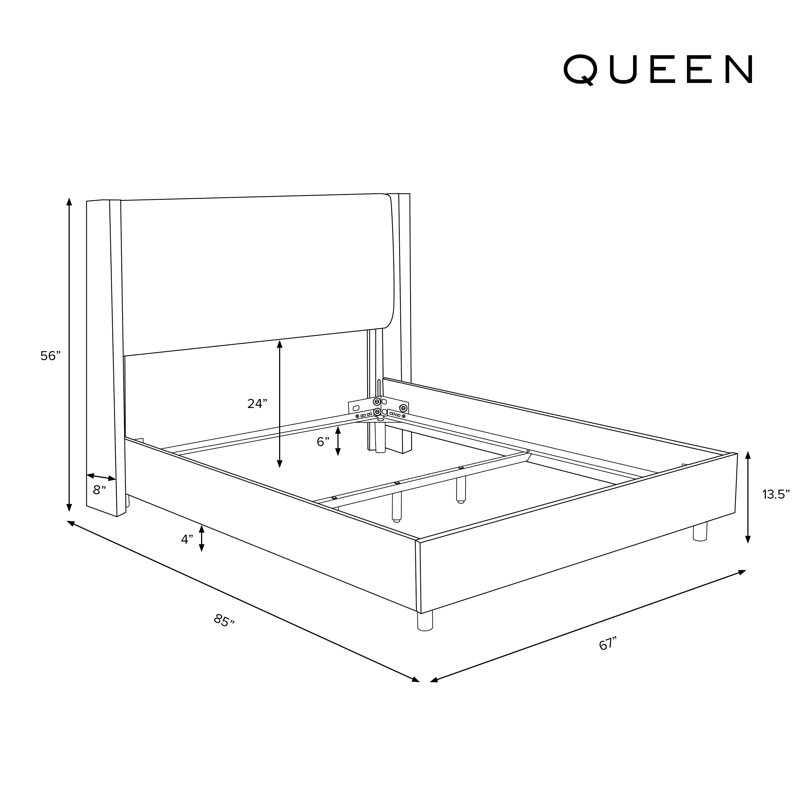 Casstown Upholstered Bed, Queen, Zuma Rosequartz Textured Linen