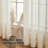 Linen Semi Sheer Grommet Curtains, Light Filtering Drapes, Privacy Balance, Home Decor Curtains for Living Room & Bedroom (Set of 2)-1912034232-1912034238