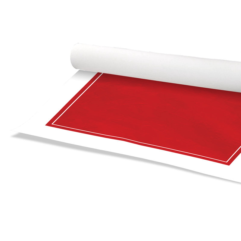 Impression sur papier roulé rouge, H 36 po x l 36 po x P 1 po