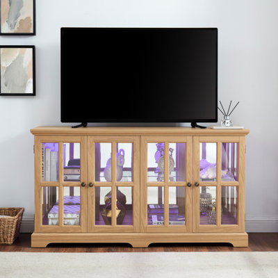 Splendid Display With Glass Doors And Adjustable Shelving Beautiful Antique Cabinet Led Strip Construction