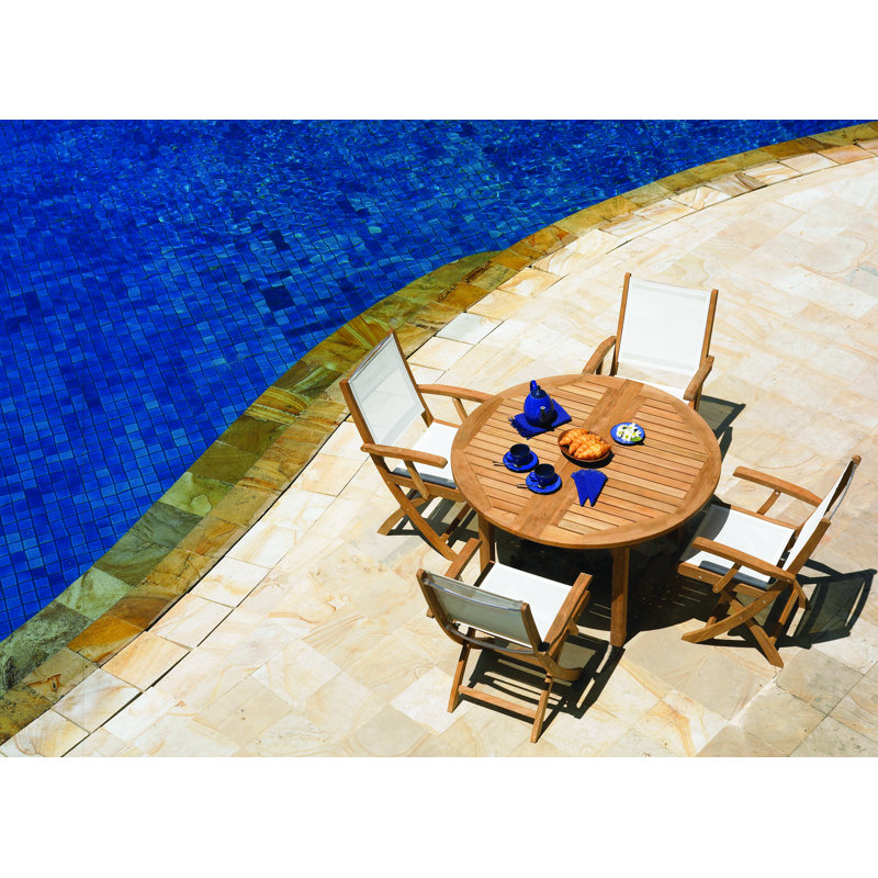 Chelsea Round Teak Outdoor Extension Table 48"-72"