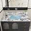 Plateau de meuble-lavabo 43 po x 22 po, avec lavabo et dosseret en céramique encastré, comptoir de salle de bain en marbre artificiel avec 1 trou pré-percé, blanc et noir New Carrara (seulement le comptoir de meuble-lavabo)