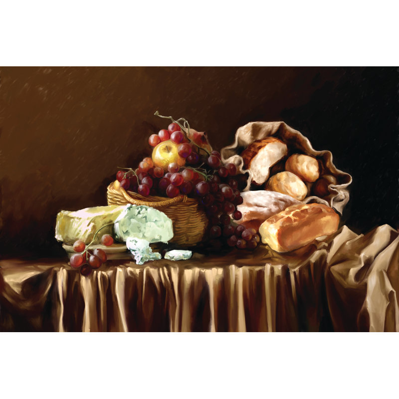 Bread Still Life - Wrapped Canvas Painting, 81cm H x 122cm W x 3.8cm D