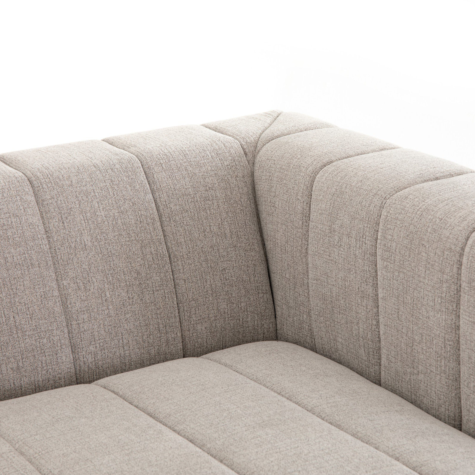 Bowry Channeled Chaise Lounge, Light Gray Napa Sandstone, Right Hand Facing