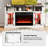 TV Stand w/LED Lights & Remote Control Storage Cabinets & Adjustable Shelves-1427459984