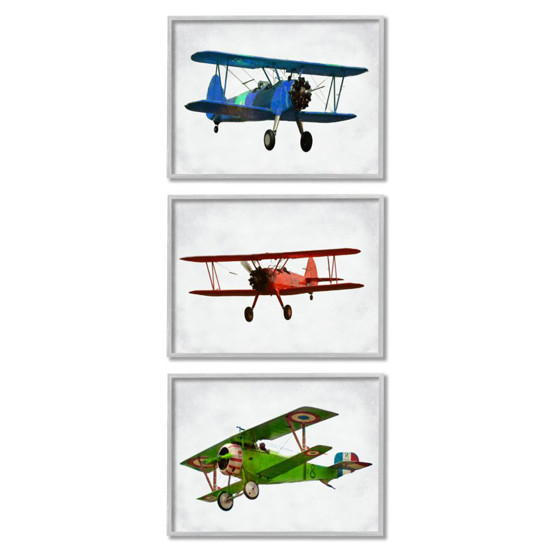 «Retro Planes at Flight Avion Pilots» par Ashley Calhoun - impression d'art graphique, H 20 po x l 16 po x P 1,5 po