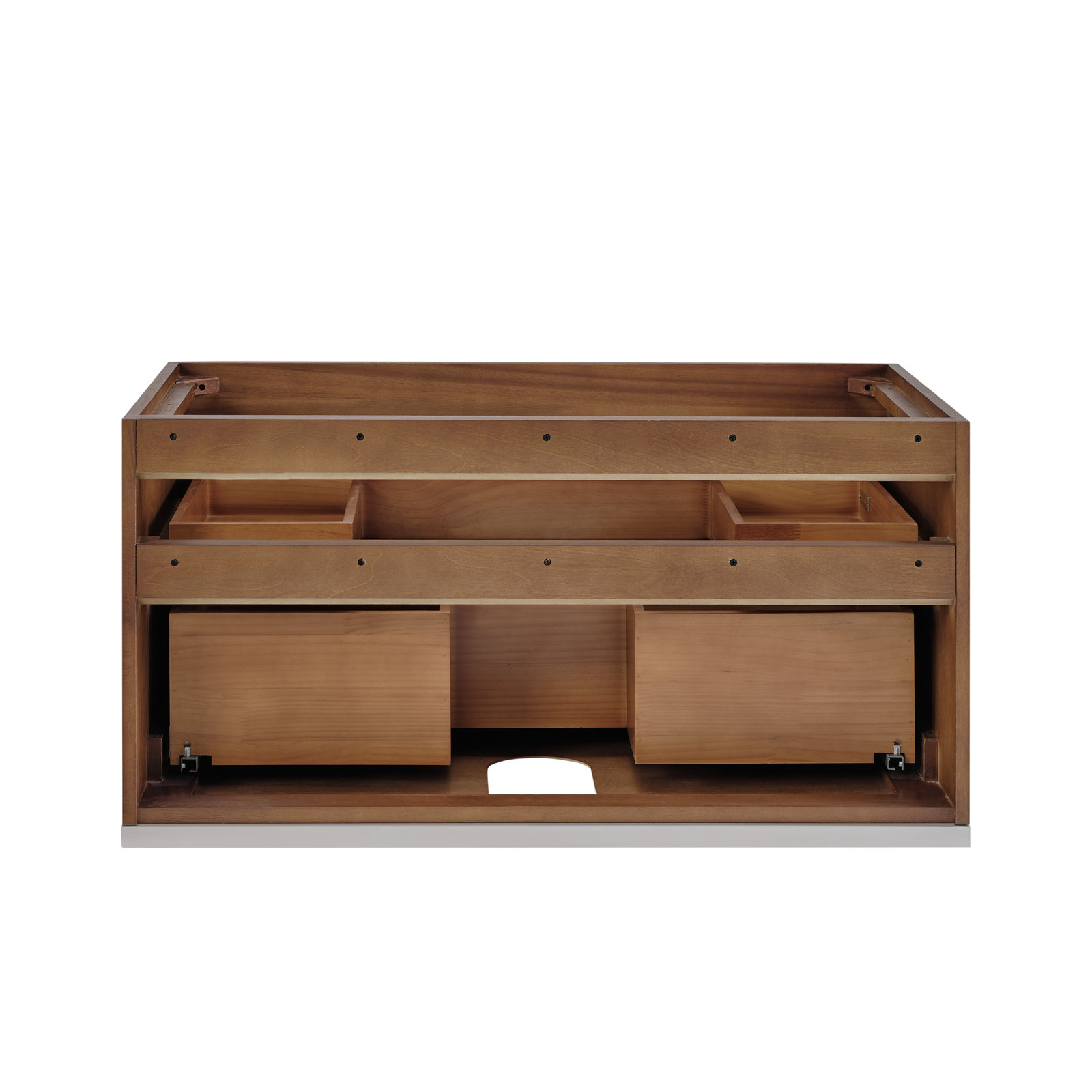 Terra 36'' Single Bathroom Vanity, Walnut, Brushed Nickel, Calacatta Quartz/Widespread Faucet Mount