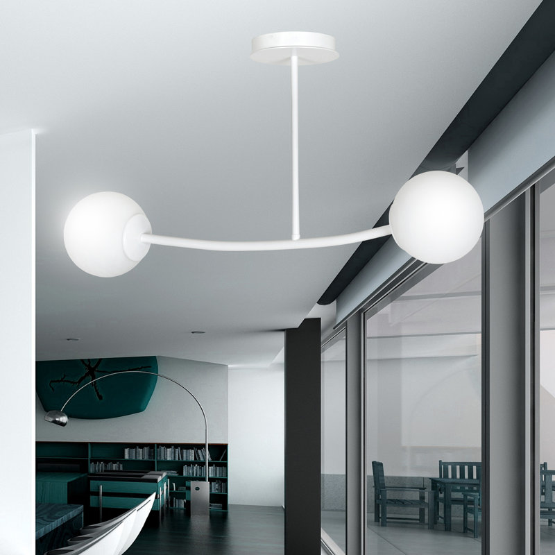 Higbee 2 - Light Unique/Statement Pendant, White