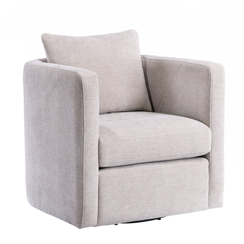 Fauteuil demi-tonneau pivotant en lin, Lin lin