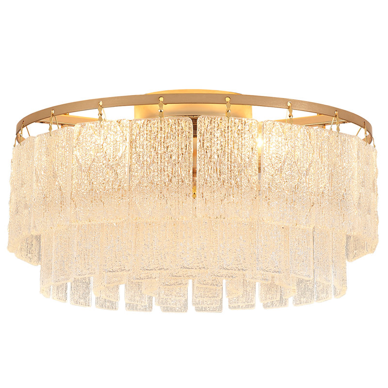 Plafonnier encastré en verre 5 lumières