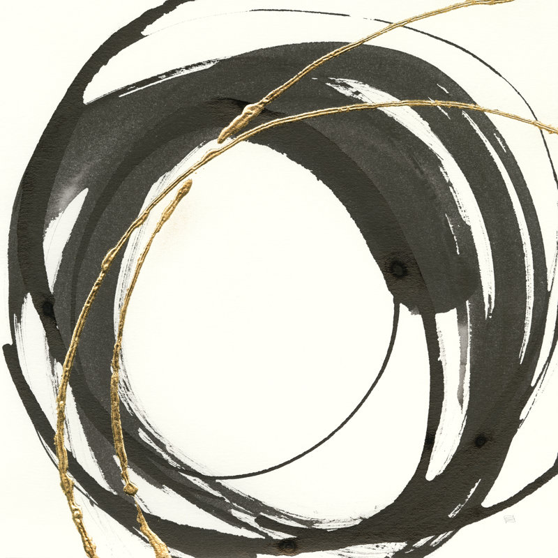 Gilded Enso IV - Wrapped Canvas Painting, 76cm H x 76cm W x 3.8cm D