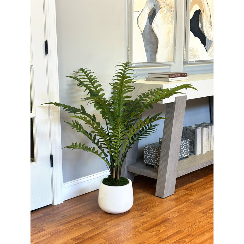 Ridgewood Faux Fern Plant in Fiberstone Planter