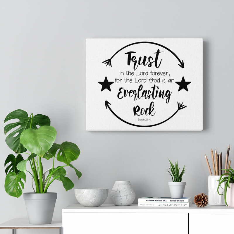 Everlasting Rock Isaiah 26:4 1 Piece Wrapped Canvas Wall Art, 28cm H x 36cm W
