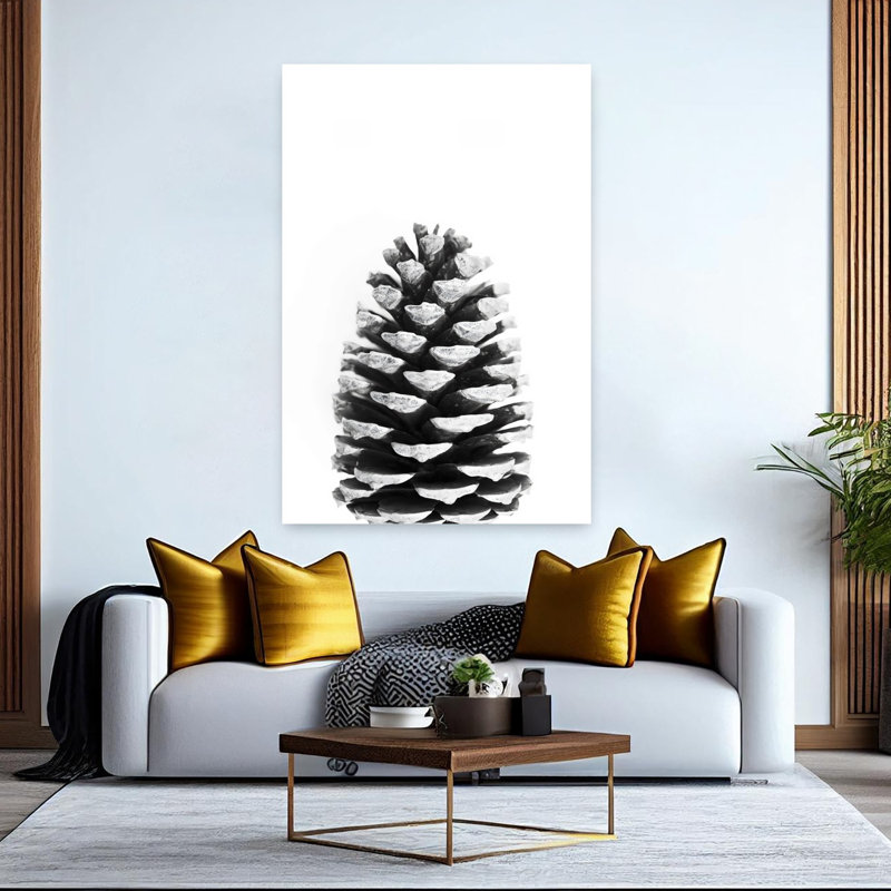 Pinecone, art mural abstrait contemporain, H 60 po x l 40 po