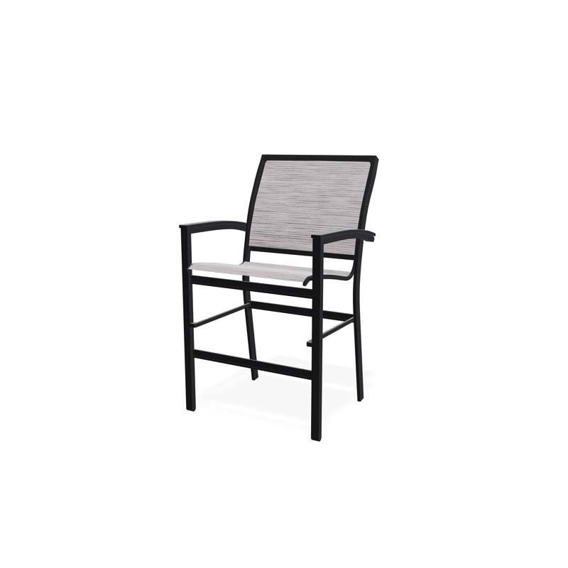Chaise de café empilable en aluminium Bazza, Noir, Fossile