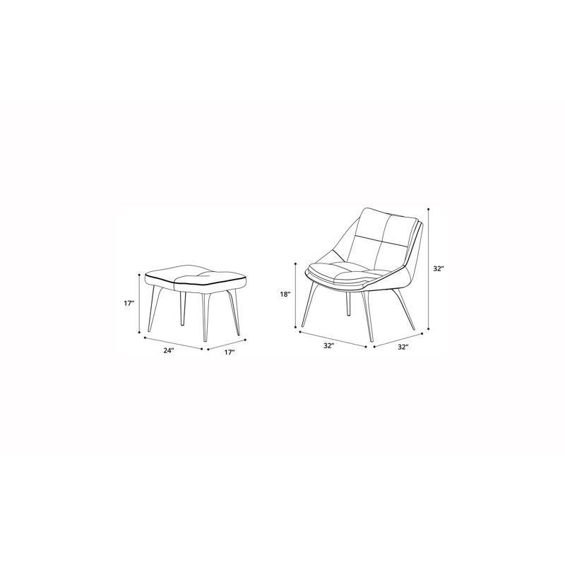 Columbus Upholstered Accent Chair, Birch Genuine Leather