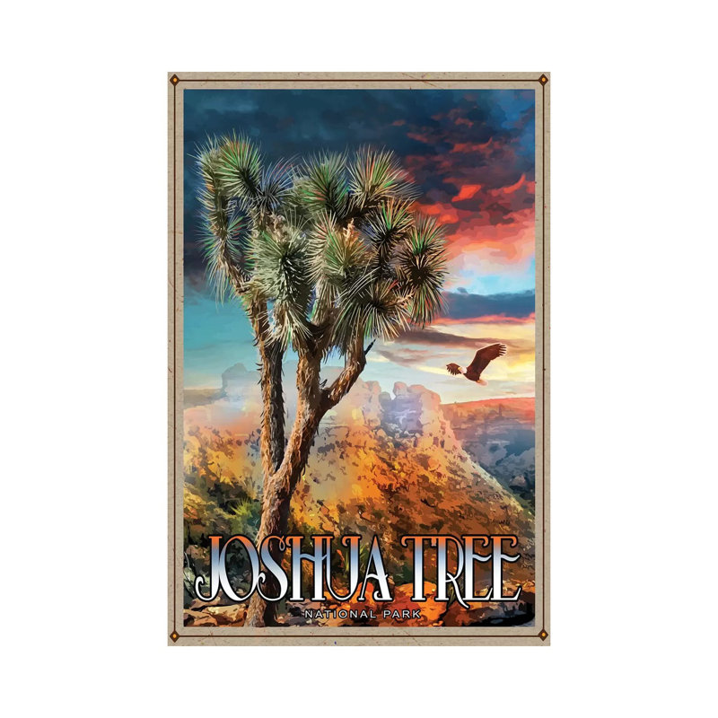 Joshua Tree National Park by Old Red Truck - Wrapped Canvas Print, 30.48cm H x 20.32cm W x 1.91cm D