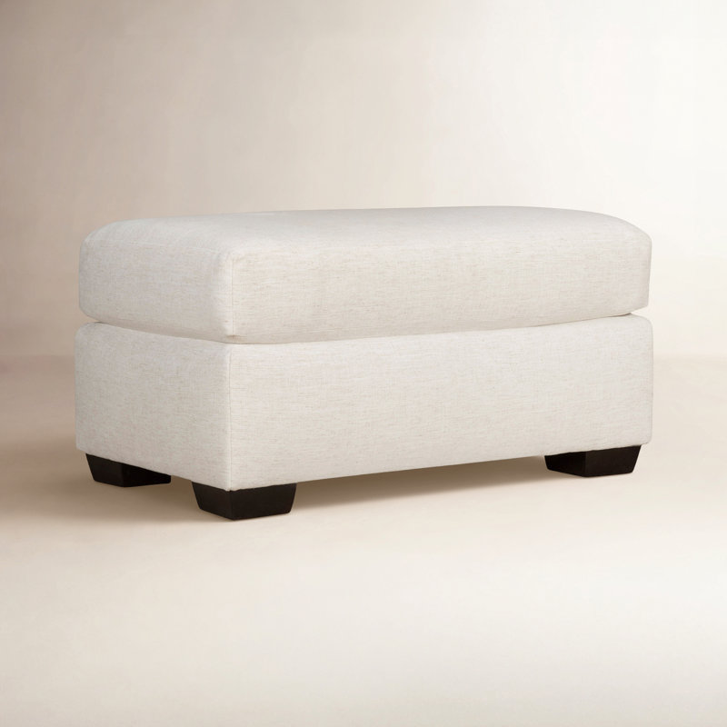 Cranbrook Upholstered Ottoman, Nomad Snow Crypton® Chenille