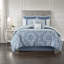 Ensembles de literie de luxe pour très grand lit, polyester damassé matelassé bleu