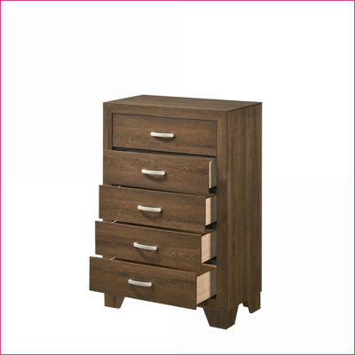 Commodes et amp; Armoires-penderie: Commode 5 tiroirs en chêne classique | Chêne | Panneau de particules et panneau de fibres à densité moyenne
