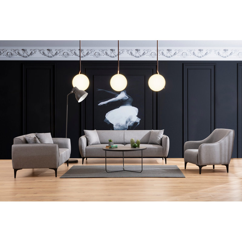 Canapé recouvert, H 67 cm x l 160 cm x P 95 cm, 100% polyester gris