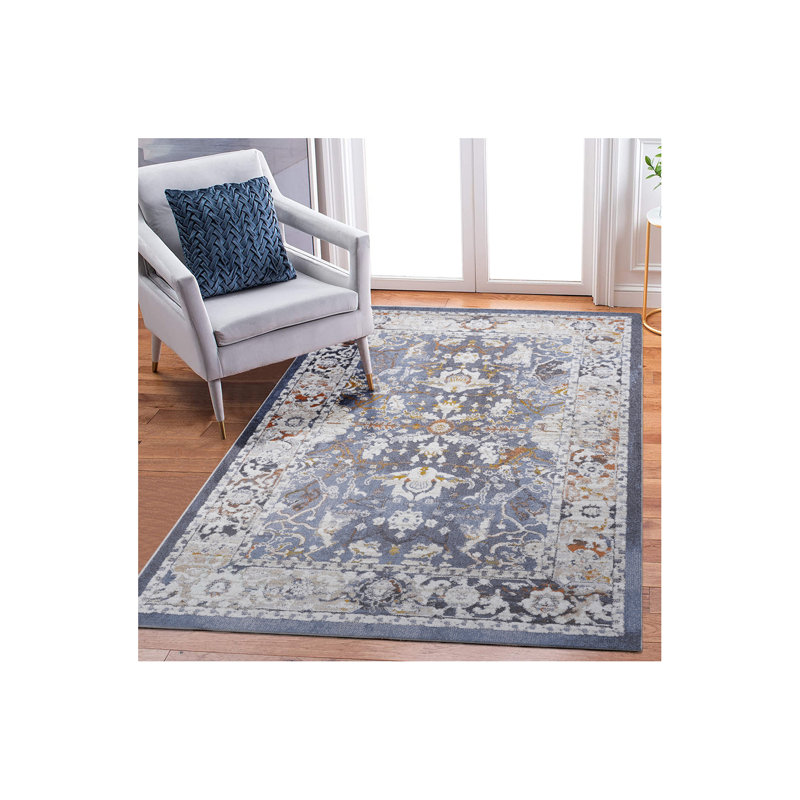 Collection 8X10 Traditional Non-Shedding Living Room Bedroom Dining Home Office Stylish And Stain Resistant Area Rug, Blue