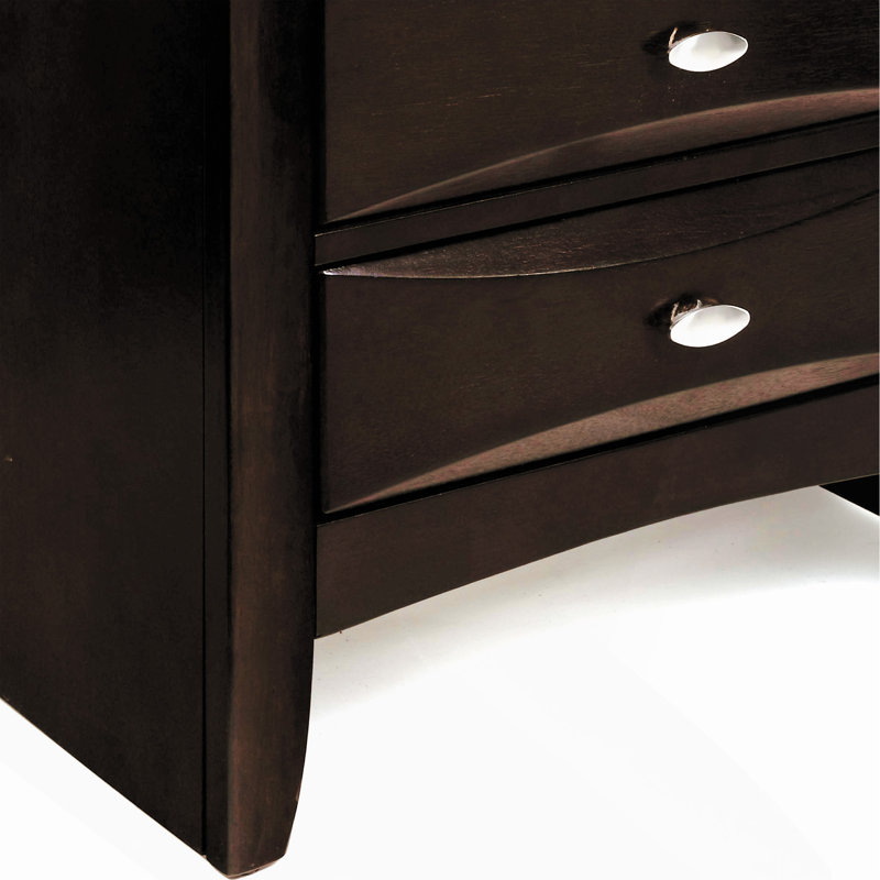 Table de chevet 2 tiroirs Espresso