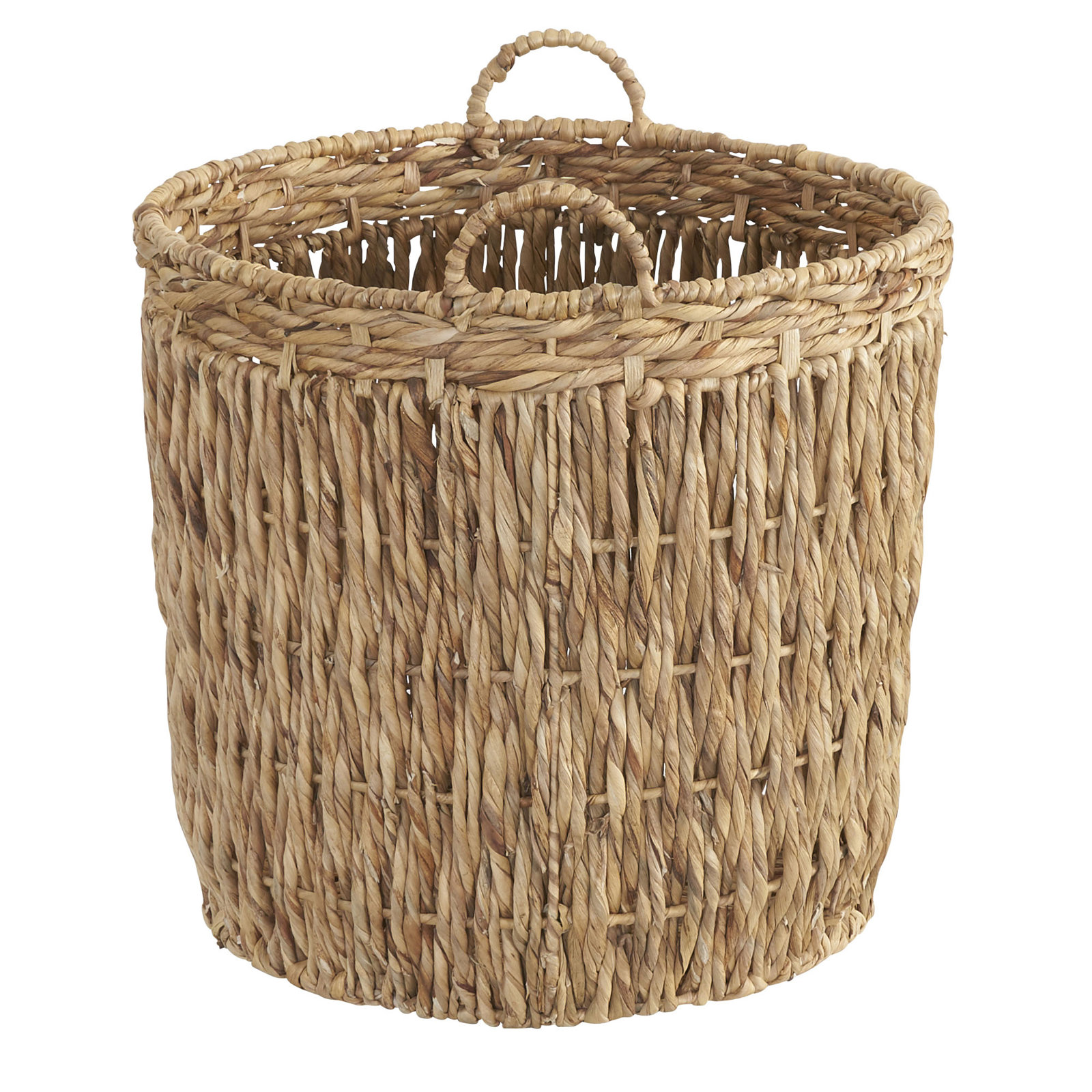 Artyom Tall Round Floor Wicker Basket, Tan