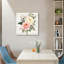 Bouquet de roses pastel, art mural encastré en bois, L 16 x l 16