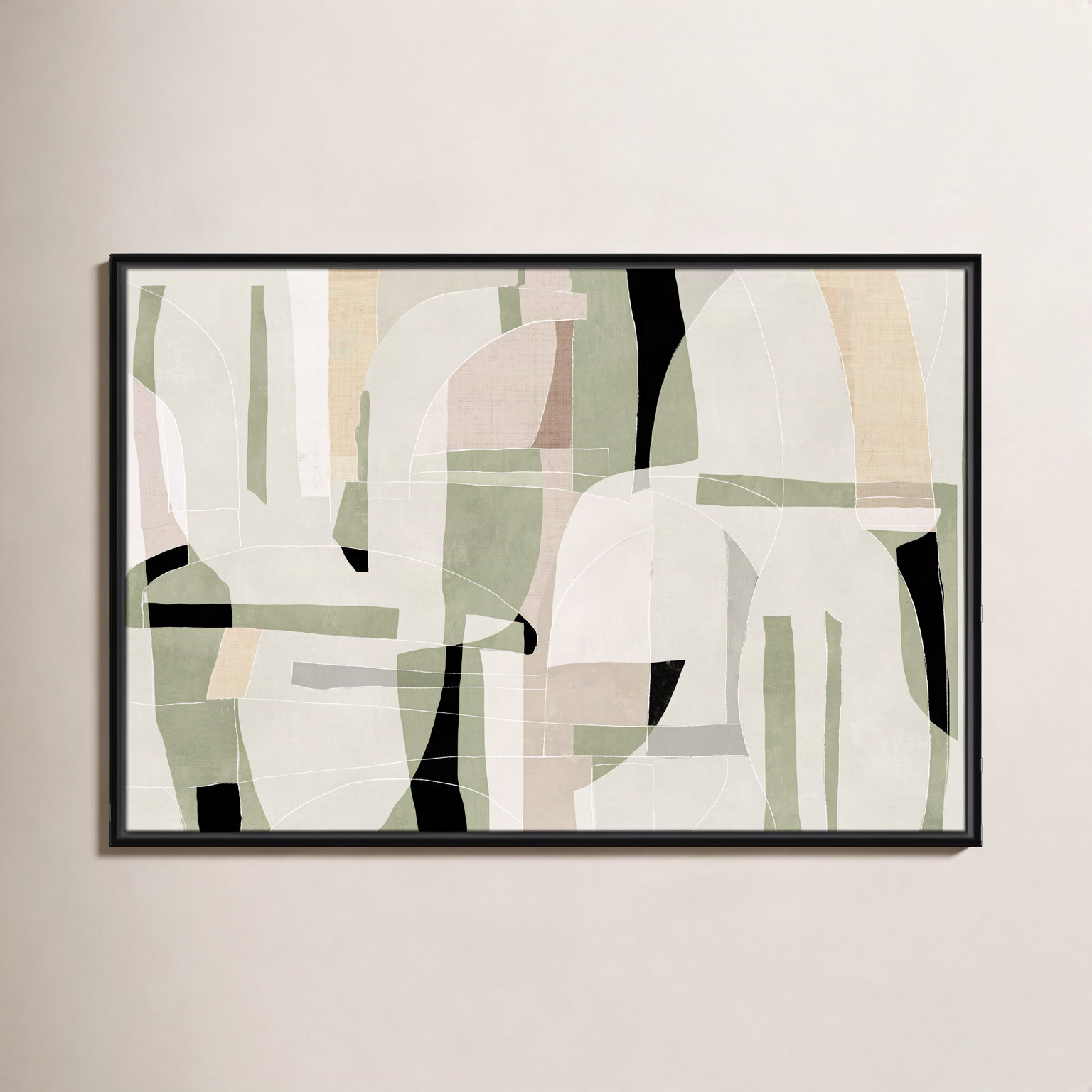 Brienne "Sunny Barcelona" Print, 37.5" W x 25.5" H, Black