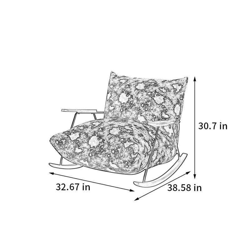 Chaise berçante Modern Home, Noir / blanc, Noir