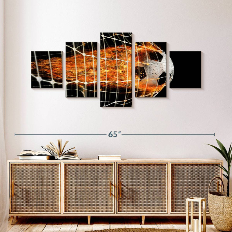 Ballon de soccer enflammé, H 24 po x l 55 po