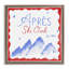 Cadre flottant rouge et bleu Apres Ski Club, design par Lucille Price-356168060-356168050