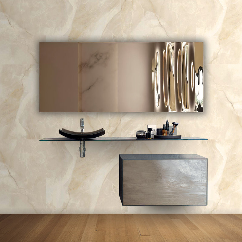 Wave Flat Mirror, Silver