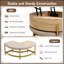 Ensemble de tables basses modernes à plateau relevable avec rangement et 3 repose-pieds, blanc et naturel, parfait pour les espaces de vie contemporains
