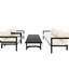 Ustyle Lawn Outdoor With Table - Waterproof, Rust, . Curved Design For Optimal Comfort. Beige Cushions, Steel Construction. Easy To Clean Multi Made, Waterproof & Blocking Comfy Cushions Ideal Garden