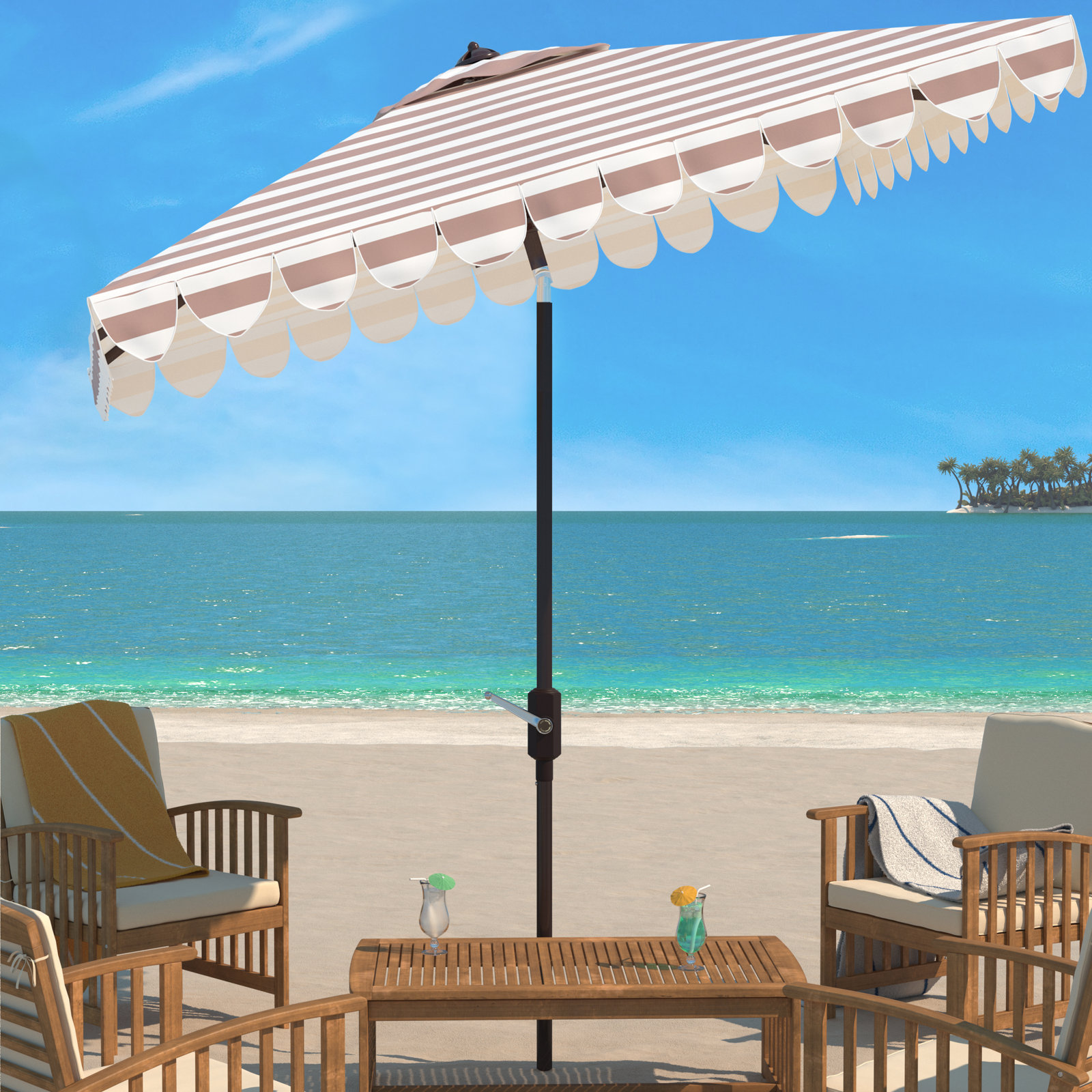 Cali 90'' Outdoor Umbrella, Beige