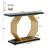 Gold Console Table, Faux Marble Entryway Table Narrow Sofa Table With Geometric Metal Base, 40 Inch Modern Accent Table Entrance Table For Living Room, Hallway, Foyer, Black-766986155