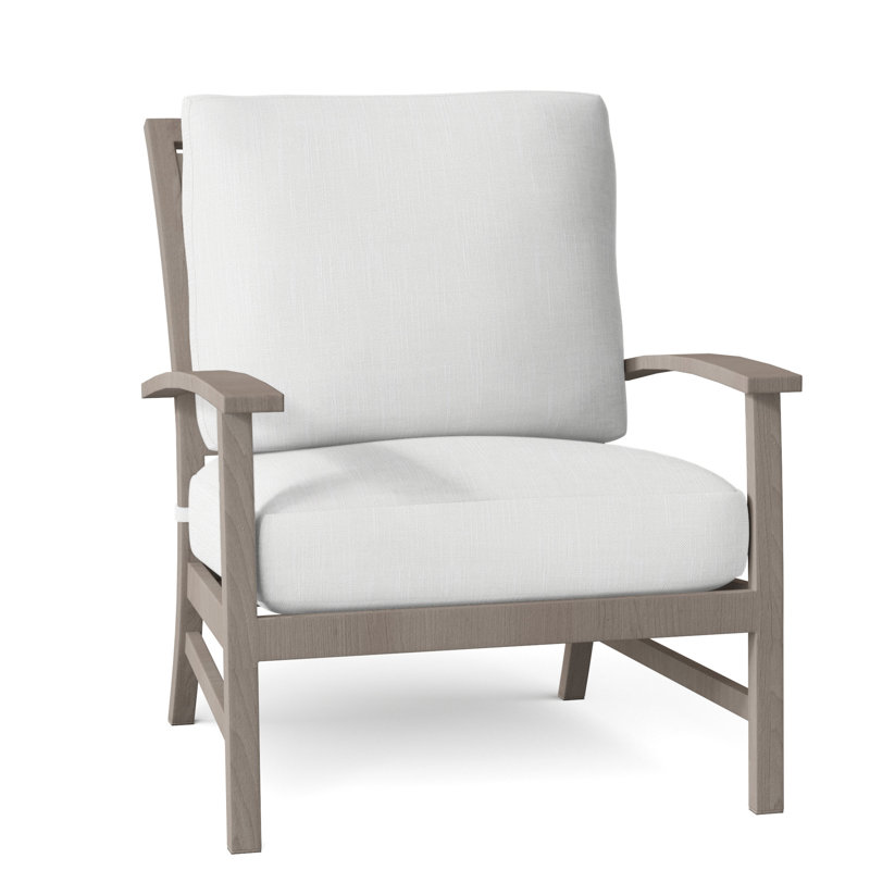 Charleston Patio Lounge Chair with Cushions, Oyster, Linen Dove, Welt