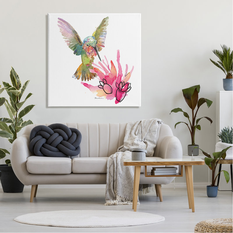«Desert Hummingbird Watercolor» sur toile par Evelia Designs, H 36 po x l 36 po x P 1,5 po