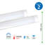 36W Prismatic LED Tube Batten complete fitting 1.2m, 3000 lumens, 4000K (pack of 2 units)