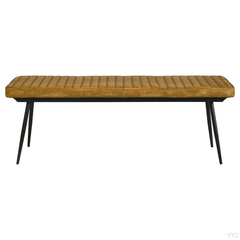 Banc à coussin capitonné chameau et noir