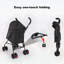 Poussette pour animaux de compagnie pour petits chats avec ventilation en filet, conception pliable légère et porte-gobelet, noir