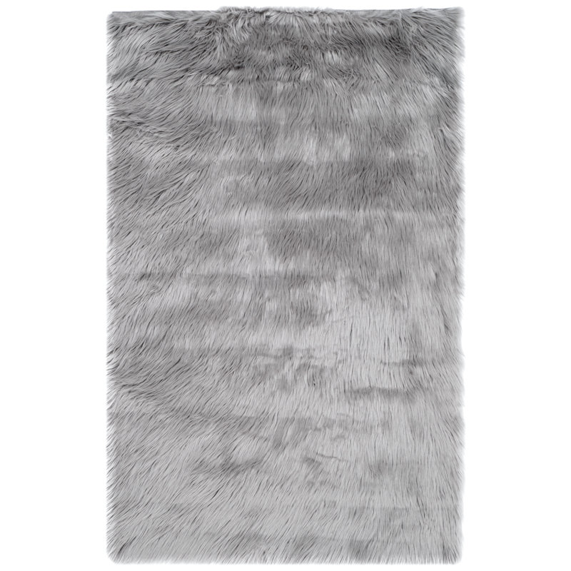 Tapis gris fait à la main Contrella, Rectangle 2 pi 6 po x 4 pi