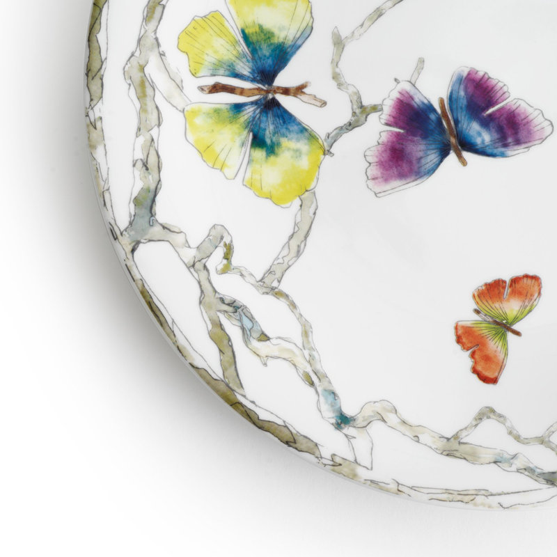 Butterfly Ginkgo Handmade Porcelain Dinner Plate