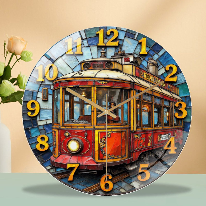Horloge murale rétro en verre coloré vintage 12 po