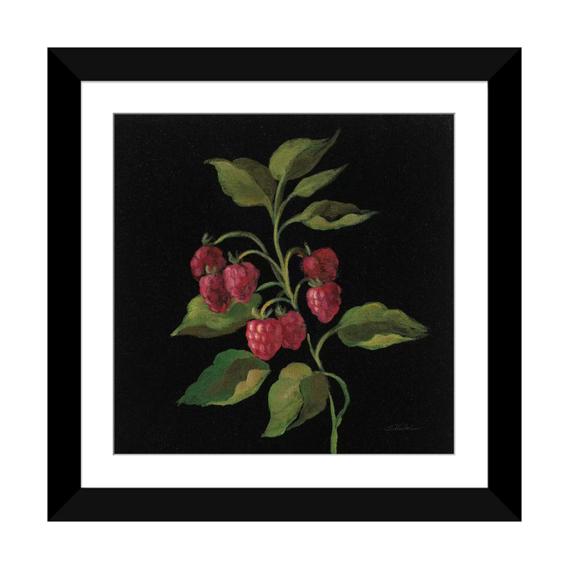 Framboise par Silvia Vassileva - estampe numérique sur toile tendue avec châssis, H 24 po x l 24 po x P 1 po, Blanc