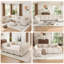 Canapé modulaire surdimensionné 9 places avec sièges de rangement et canapé-lit, surdimensionné, beige-940440710