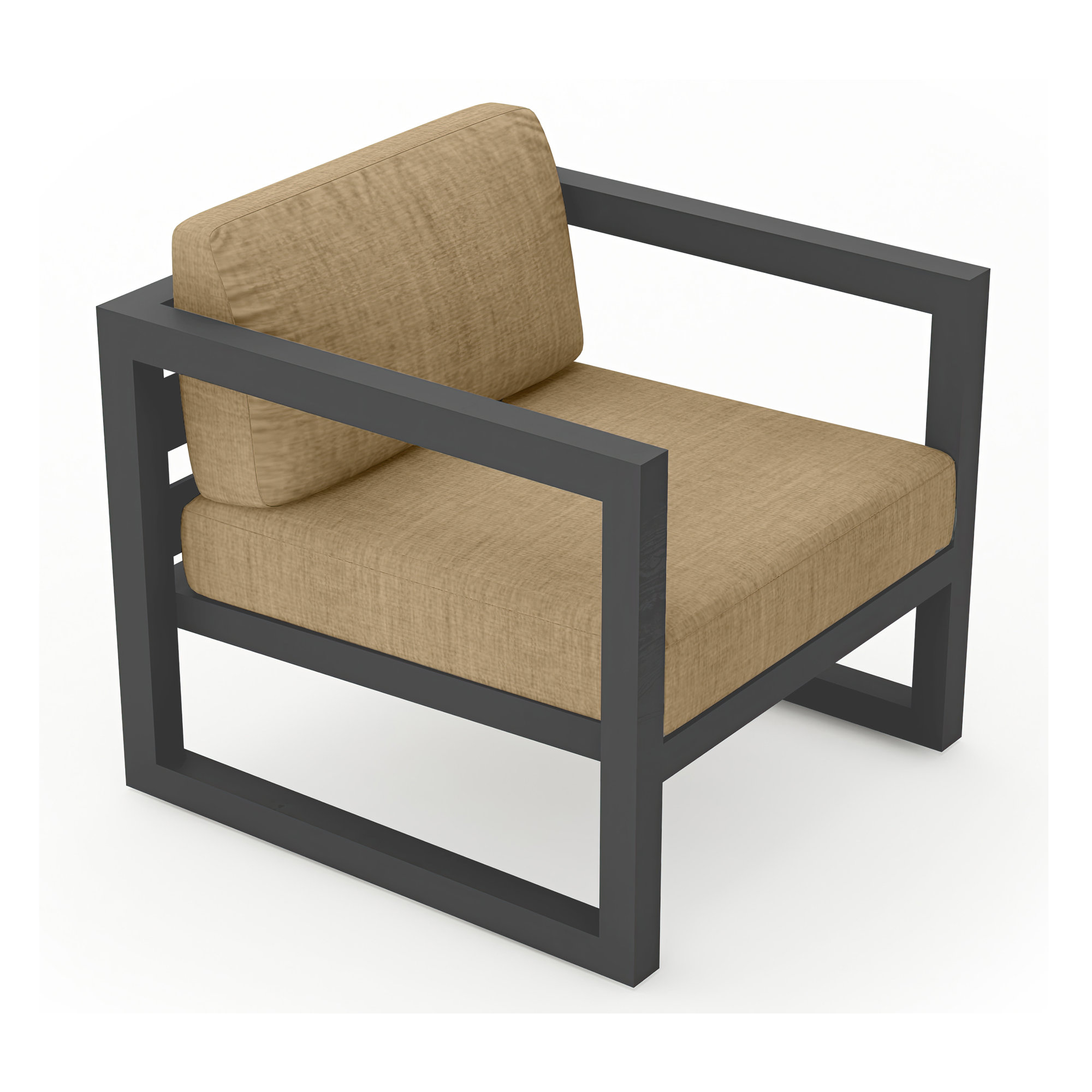Smith Outdoor Lounge Chair with Sunbrella® Cushions, Heather Beige, Slate