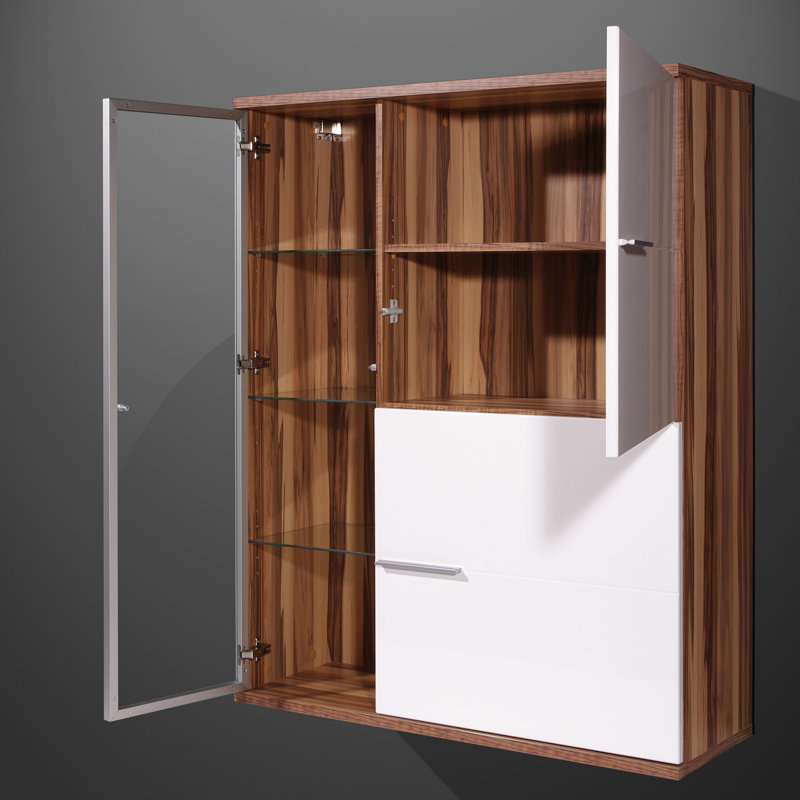 Nevada Display Cabinet, Baltimore walnut/White